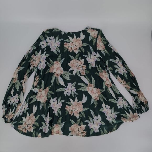 Show Me Your Mumu Green Floral Jamie Tunic Blouse Mini Dress Dress -Size S -GUC - Picture 11 of 12